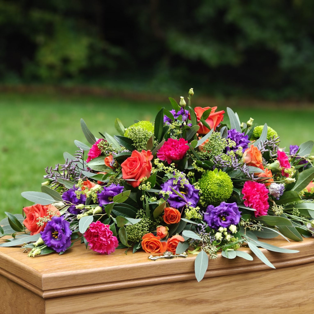 Vibrant casket spray